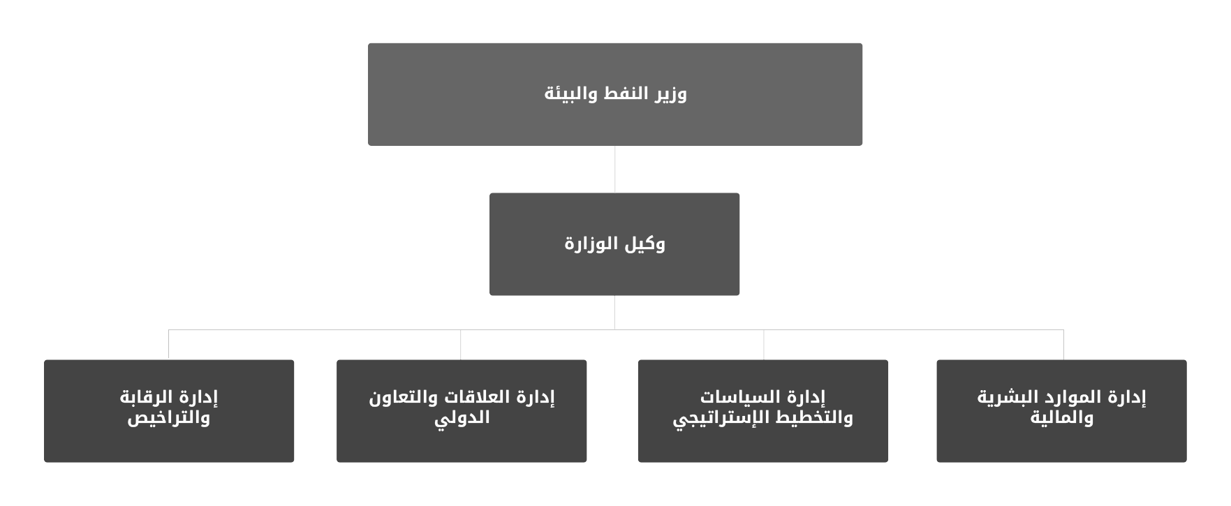 الهيكل التنظيمي لِـوزارة النفط والبيئة